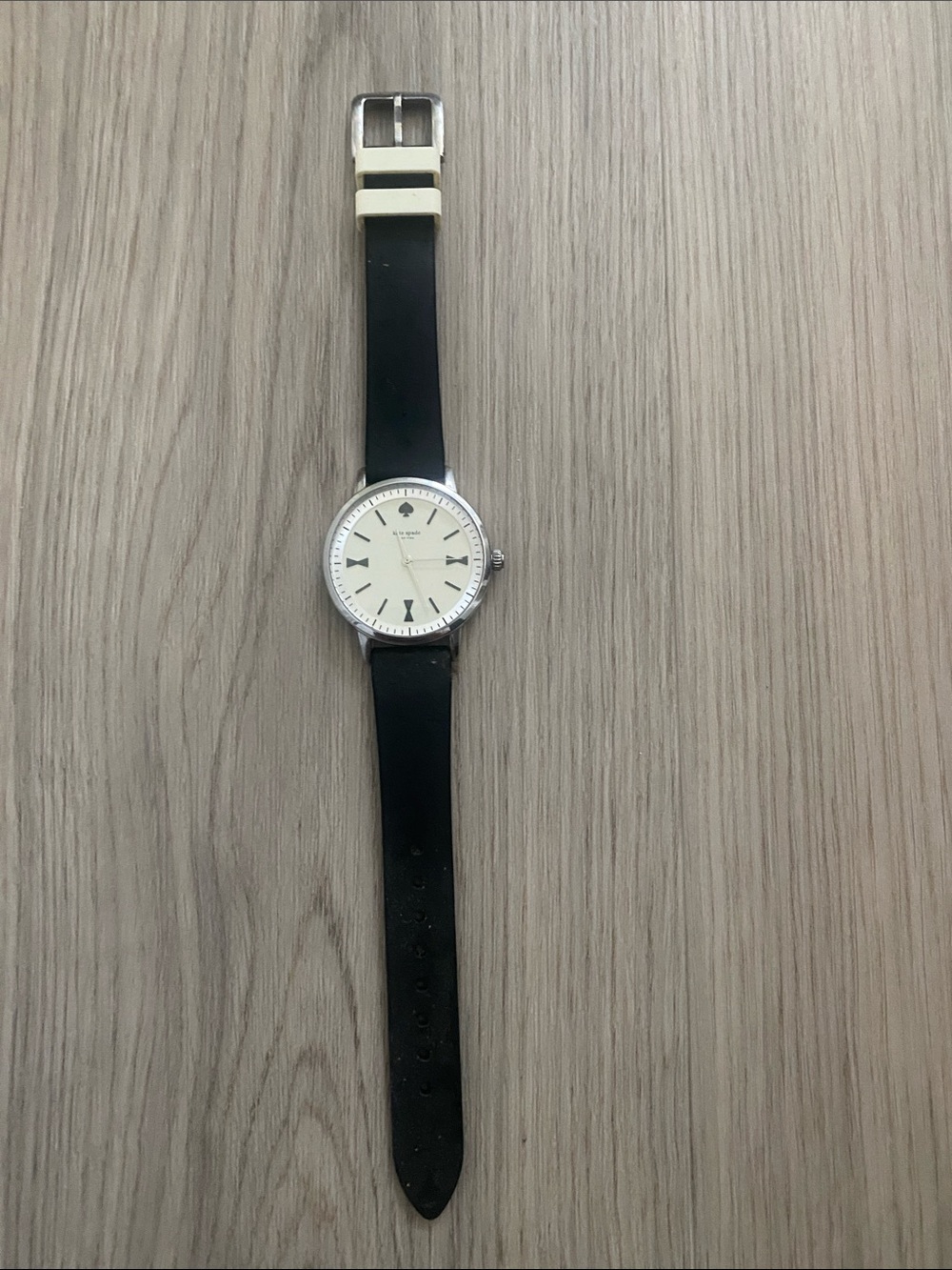 kate spade Black Strap Watch with Cream Dial